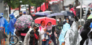 Lluvias fuertes y chubascos en el Sureste del país