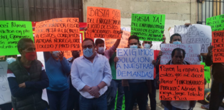 Integrantes de Cocei instalan plantón frente a Palacio de Gobierno
