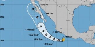 Depresión Tropical Doce-E se intensifica a tormenta tropical Kay