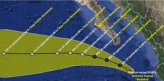 Tormenta tropical Madeline provocará lluvias intensas