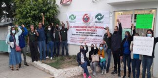 Protestan empleados del SUTDCEO para exigir mejoras laborales