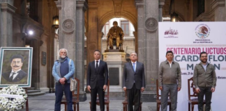 Asiste Murat y Salomón Jara a conmemoración del centenario luctuoso de Ricardo Flores Magón