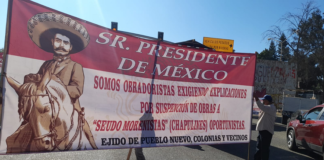 Marchan ejidatarios de Pueblo Nuevo, exigen obra