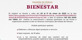 Inicia Sebienti el registro para las “Ferias Bienestar”