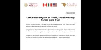 México, EU y Canadá condenan ataques contra democracia en Brasil