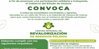 Convoca Gobierno a construcción y operación del Centro Integral de Revalorización de Residuos Sólidos