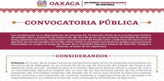 Convoca Gobierno a ocupar titularidad de la Comisión Ejecutiva Estatal de Atención Integral a Víctimas