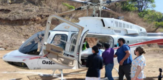 Helicóptero del Gobierno estatal traslada a joven mujer con embarazo de alto riesgo