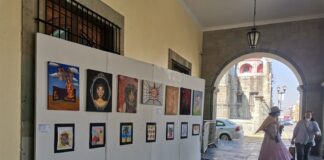 Llegan al corredor de Palacio de Gobierno obras de los talleres comunitarios del Taller Rufino Tamayo