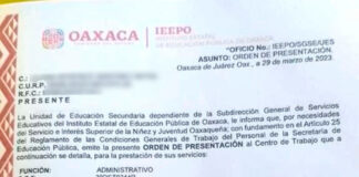 Alerta IEEPO sobre falsificación de órdenes de adscripción de plazas docentes