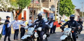 Participa Policía Vial en banderazo de inicio del Operativo “Semana Santa Segura” en Xoxo
