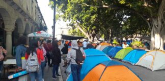Por segunda ocasión, Sección 22 para labores e instala plantón