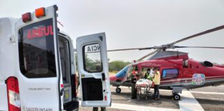 Realizan traslado aéreo de menor de edad para recibir atención médica