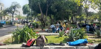 Con largas filas, esperan venta de boletos para la Guelaguetza
