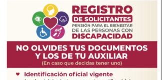 Inicia en Oaxaca registro a la Pensión Universal de las Personas con Discapacidad