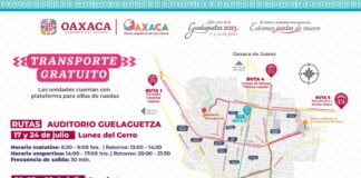 Conoce las Rutas Guelaguetza de servicio gratuito para asistir a las presentaciones del primer Lunes del Cerro