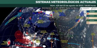 Salida de onda tropical 18 dejará chubascos, lloviznas y tormentas en Oaxaca