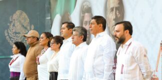 Encabeza Salomón Jara izamiento de la Bandera en memoria de las víctimas de los sismos de 1985 y 2017