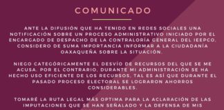 Niega presidenta del IEEPCO desvío de recursos del órgano electoral.