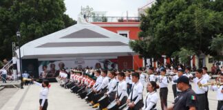 Cecyte Oaxaca promueve los valores patrios con exhibición de Bandas de Guerra