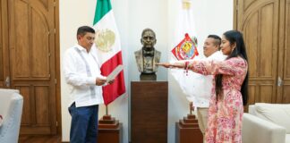 Designa Gobernador Salomón Jara a Noel Hernández y Mónica López como encargados de Administración y Sebienti