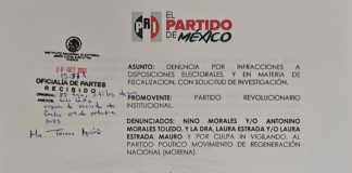 Presenta PRI queja contra campaña anticipada de Antonino Morales Toledo y Laura Estrada Mauro