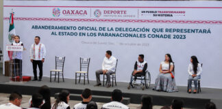 Oaxaca se prepara para brillar en los Paranacionales Conade 2023, Salomón Jara abandera a delegación representativa