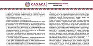 Inicia recepción de documentos de postulantes a la titularidad de la Comisión de Búsqueda de Personas Desaparecidas
