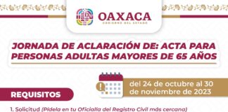 Continúa Registro Civil Jornada de Aclaración de Acta de Nacimiento gratuitas para personas mayores de 65 años