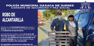 Policía Municipal recupera alcantarilla robada