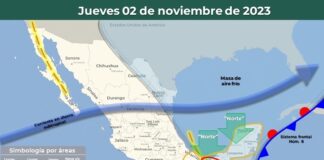 Evento de norte, lluvias y lloviznas tendrán presencia este jueves en Oaxaca