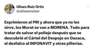 Los Murat se van a Morena para salvar el pellejo: URO.