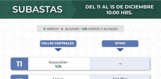 Del 13 al 15 de diciembre realizarán subastas en sucursales del Monte de Piedad