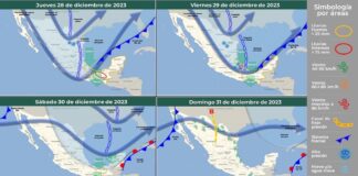 Emite Protección Civil alertamiento por desplazamiento del frente frío número 19