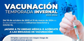 Continúa IMSS Oaxaca jornada de vacunación COVID-19 e Influenza