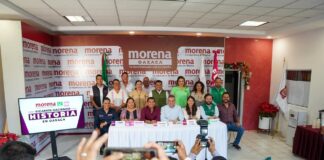 Presentan coalición partidista Morena, Verde y Fuerza por México; queda fuera el PT.