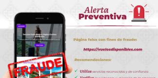 Alerta SSPC sobre página web fraudulenta que ofrece servicios turísticos