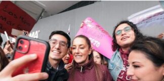 Claudia Sheinbaum llega a Monterrey en un ambiente de mucha alegría