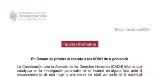 En Oaxaca se prioriza el respeto a los DDHH de la población