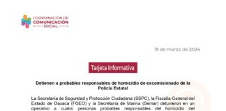 Detienen a probables responsables de homicidio de excomisionado de la Policía Estatal