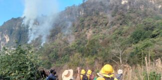 Colabora Coesfo en atención de incendio en Putla Villa de Guerrero