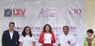 Firman Congreso de Oaxaca y Poder Judicial del Estado convenio de colaboración