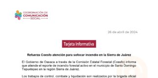 Refuerza Coesfo atención para sofocar incendio en la Sierra de Juárez