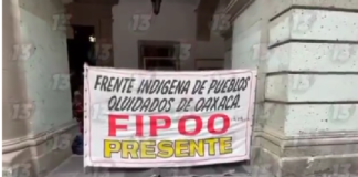 FIPOO instala plantón en Palacio de Gobierno