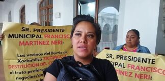 Vecinos del Barrio de Xochimilco protestan por tala ilegal de árbol