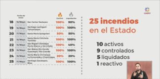 Por altas temperaturas, continúan 10 incendios en Oaxaca