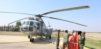 Helicóptero de la Sedena se suma a los trabajos para sofocar incendio forestal en Tepelmeme