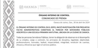 Investiga el IEEPO hechos ocurridos en Primaria Independencia