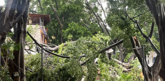 Atienden afectaciones por fuerte lluvia en la ciudad