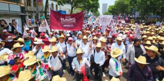 Presentes Sergio López Sánchez y la Mixteca en el cierre de campaña de Claudia Sheinbaum